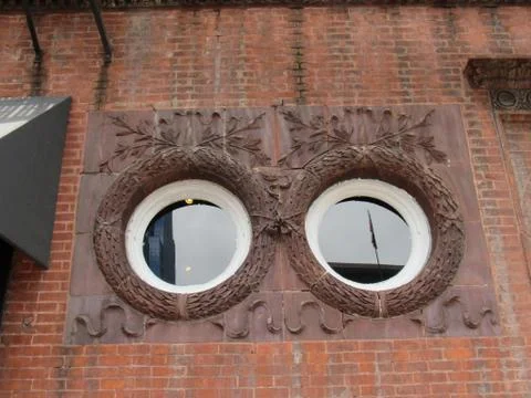 Two round wreath windows Stock Photos