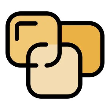 Two rounded squares intertwined creating visual unity and connection Stock Illustration