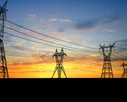 Two row power pylons. Stock Footage 702926