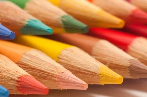 Two rows of coloring pencils Stock-Fotos