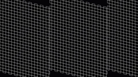Two rows of dark gray hexagonal patterns moving slowly on a black backgroun.. Video stock 341697268