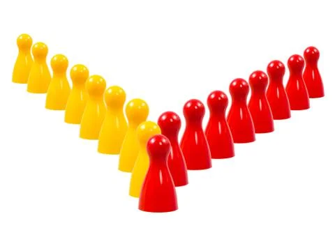 Two rows of pawns comming together Stock Photos