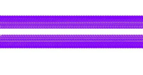Two rows of repeating purple lace border pattern on white background. Stock Illustration