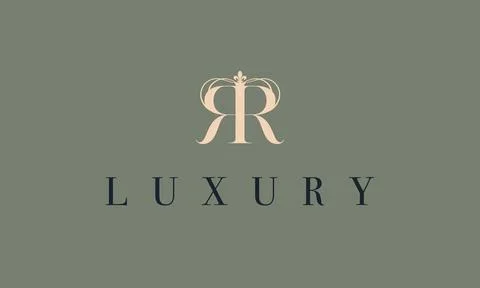 The two RRs join together to form a crown of thin lines at the top Stock Illustration