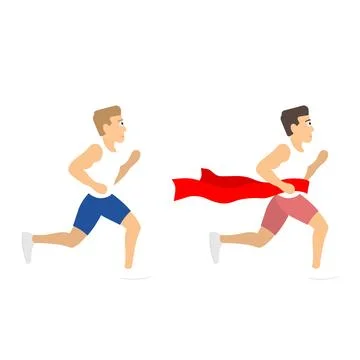 Two runners compete. Runners Stock Illustration