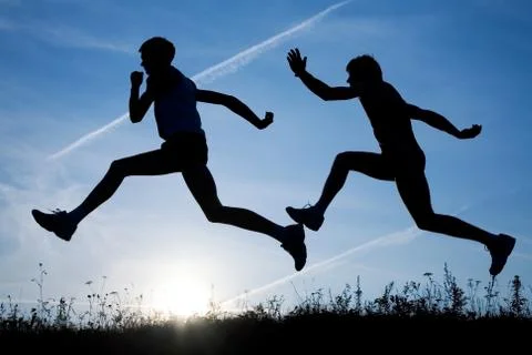 Two runners Stock Photos