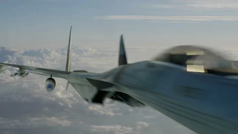 Two Russian Fighter Jets Flying Close Stock Footage 167368758