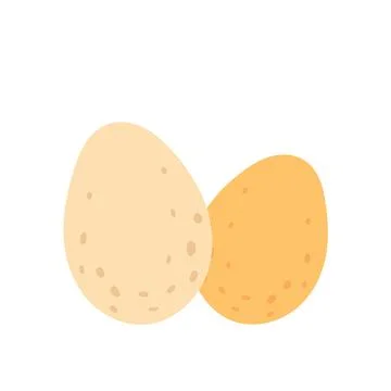 Two rustic farm eggs with smooth shells in natural colors, great for organic Stock Illustration