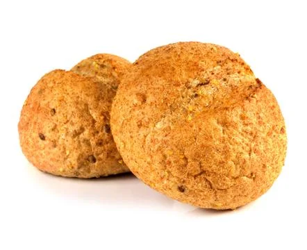 Two rye breads on a white background Foto stock