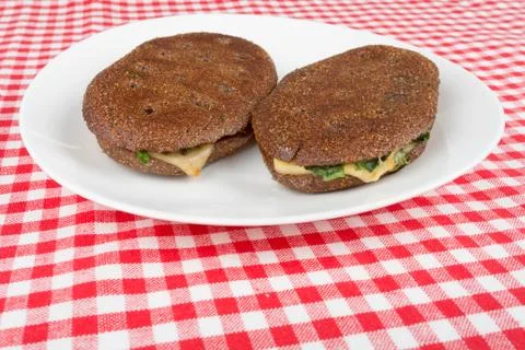 Two rye flatbred on a plate Stock Photos