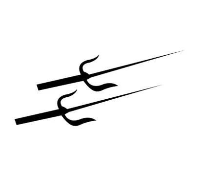 Two Sai ninja daggers Stock Illustration