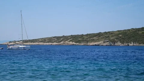 Two sailing boats passing by Stock Footage 112825441