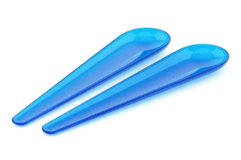 Two salad spoons isolated on white background Illustrazione stock