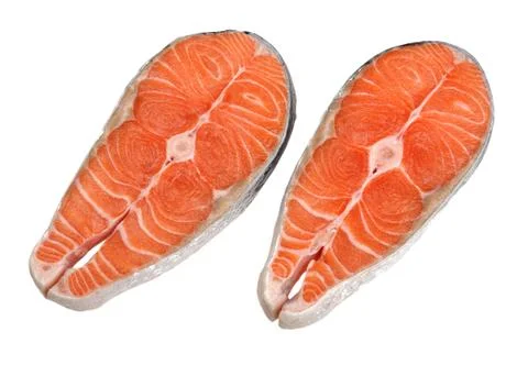 Two salmon steaks Stock Photos