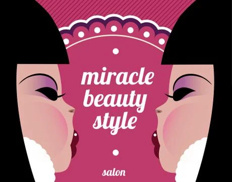 Two same girls Stock Illustration