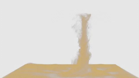 Two sand tornado on alpha channel. 3d animation of two sand tornado Vidéo 334962763