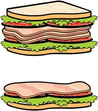 Two sandwiches Stock Illustration
