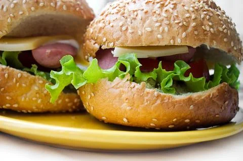 Two sandwiches Stock Photos