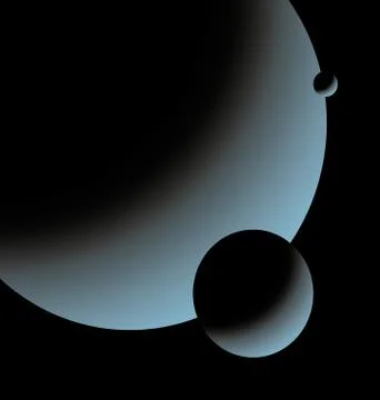 Two satellite on blue background planet in the night Stock Illustration