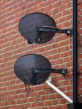 Two Satellite Dishes Stock Photos