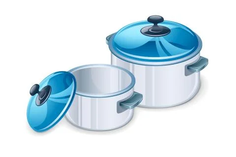 Two saucepan vector illustration 스톡 일러스트