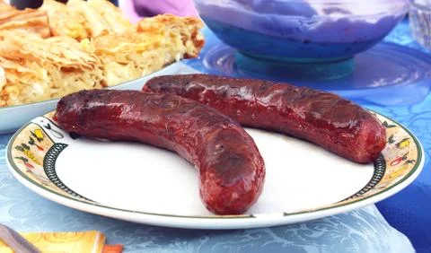 Two sausages Stock Photos