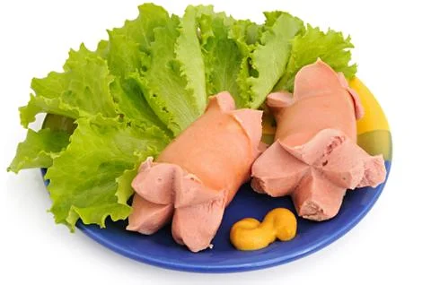 Two sausages Stock Photos
