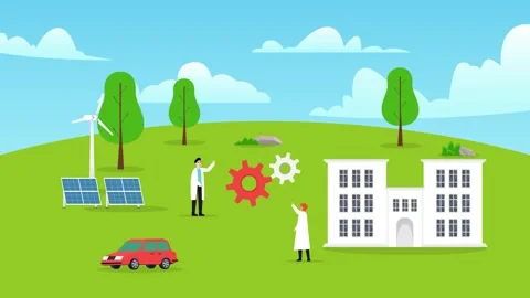 Two scientists doing carbon emission reduction Stock Footage 225566212