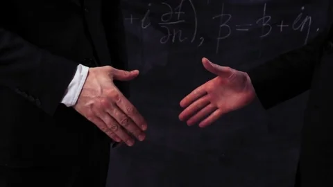 Two scientists make handshake Stock Footage 80021218