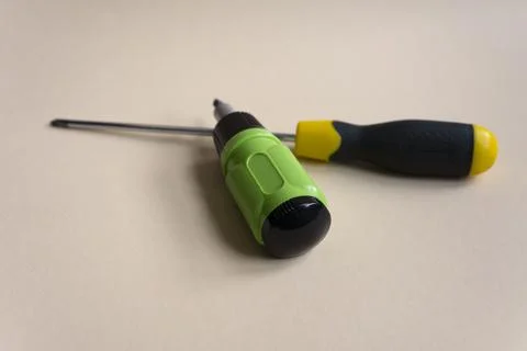 Two screwdrivers of different sizes Stock Photos