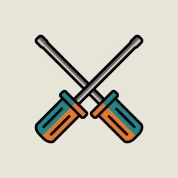 Two screwdrivers. Stock Illustration