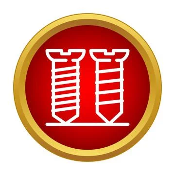 Two screws icon representing construction and fastening Stock Illustration