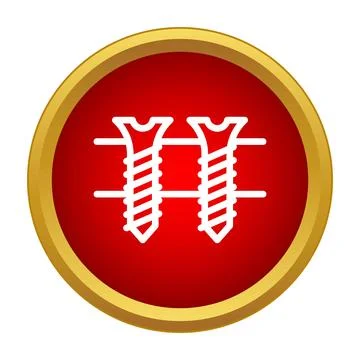Two screws icon representing hardware and construction Stock Illustration