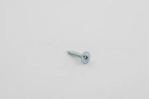 Two screws isolated on white background Stock Photos