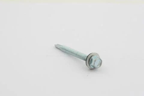 Two screws isolated on white background Stock Photos