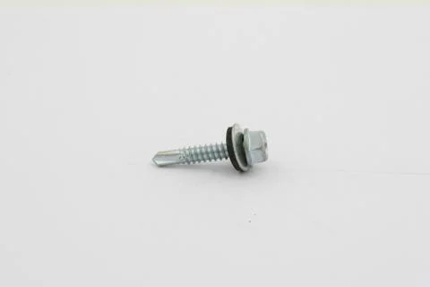 Two screws isolated on white background Stock Photos