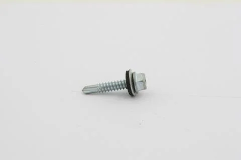 Two screws isolated on white background Foto stock