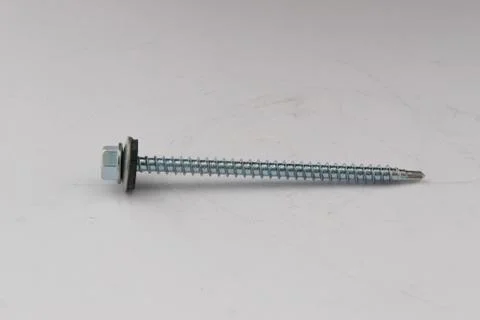 Two screws isolated on white background Stock Photos