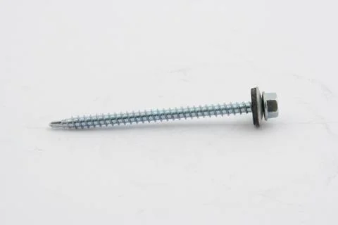 Two screws isolated on white background Stock Photos