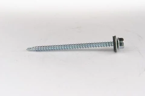 Two screws isolated on white background Stock Photos