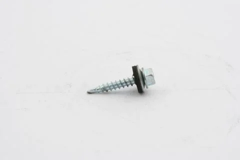 Two screws isolated on white background Stock Photos