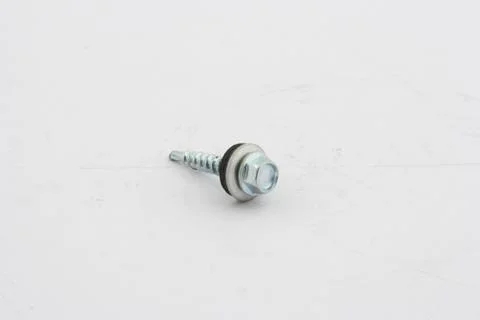 Two screws isolated on white background Stock Photos
