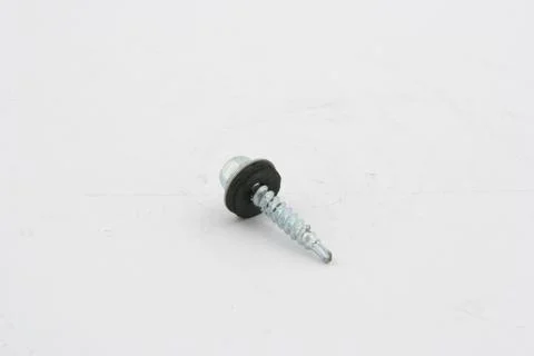 Two screws isolated on white background Stock Photos