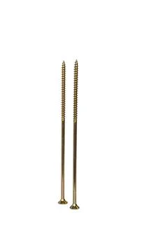 Two screws isolated on white background Stock Photos