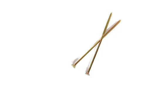 Two screws isolated on white background Stock Photos