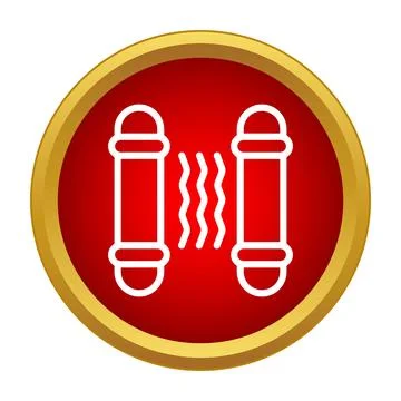 Two scroll rolls holding a wavy line icon Stock Illustration