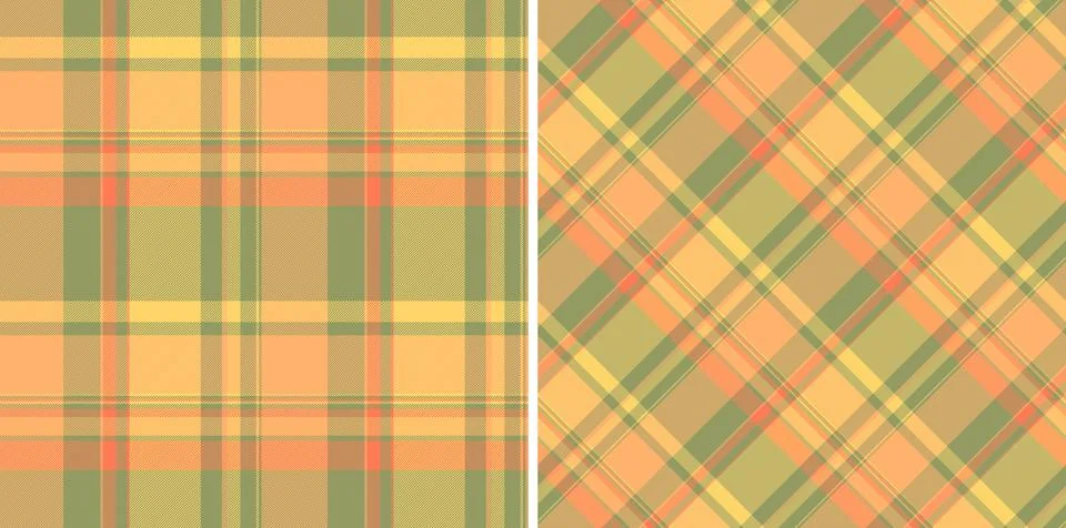 Two seamless autumnal plaid patterns in warm earthy tones.  Perfect for fallt Stock Illustration