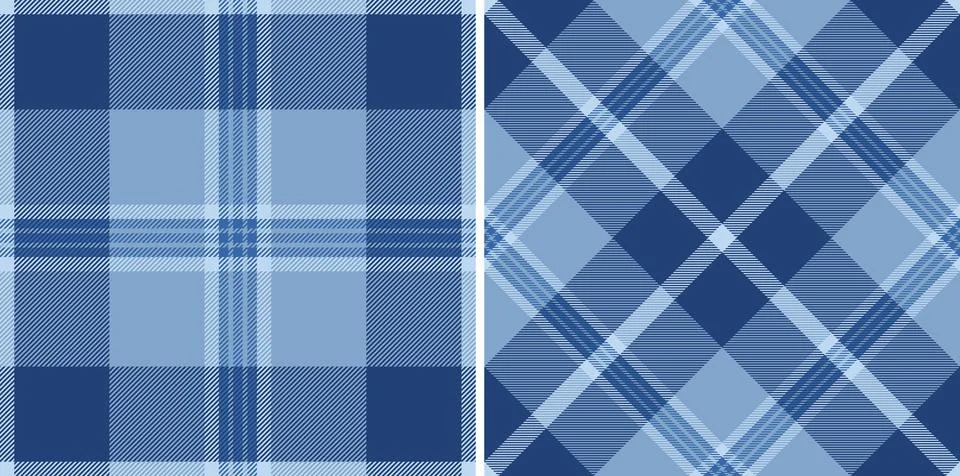 Two seamless blue plaid patterns.  Versatile designs perfect for textile prin Stock Illustration