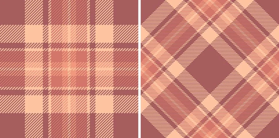 Two seamless earthytoned plaid patterns. Classic  modern textures for textile Stock Illustration