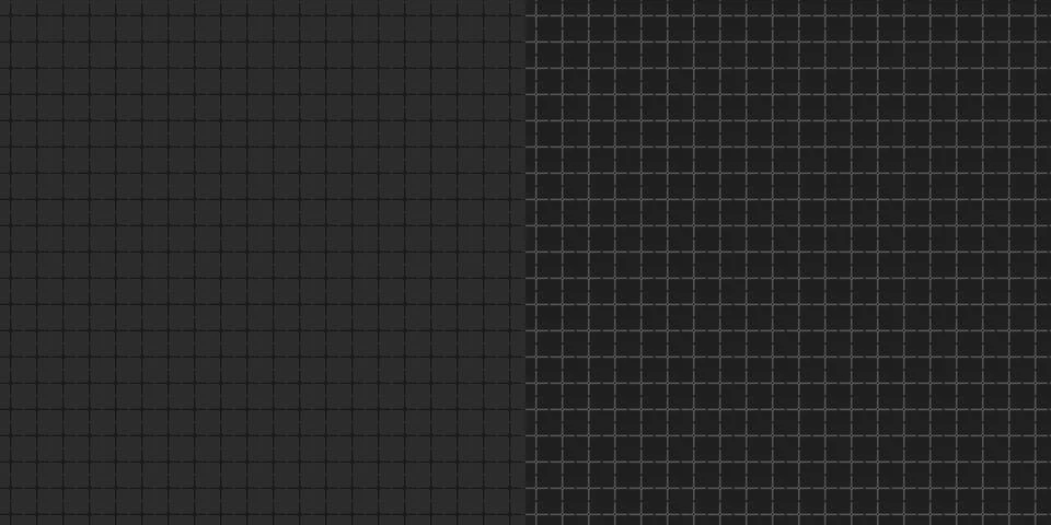 Two seamless mathematical patterns squared paper dark gray or black backgroun Stock Illustration